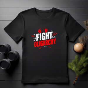 Fight the Oligarchy Typewriter Text Shirts