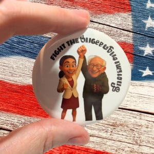 Fighting Oligarchy, AOC and Bernie Button