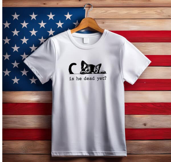 Is He Dead Yet Black Cat Baby Tee shirt