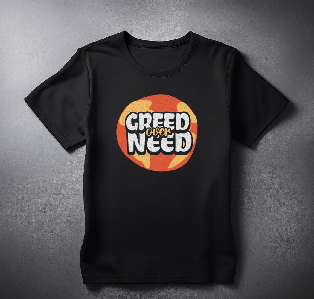 Need over Greed, 2-Sided Crop Tee shirt