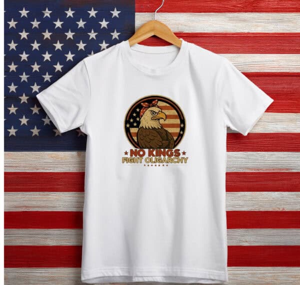No Kings Fight Oligarchy America Flag Women shirt