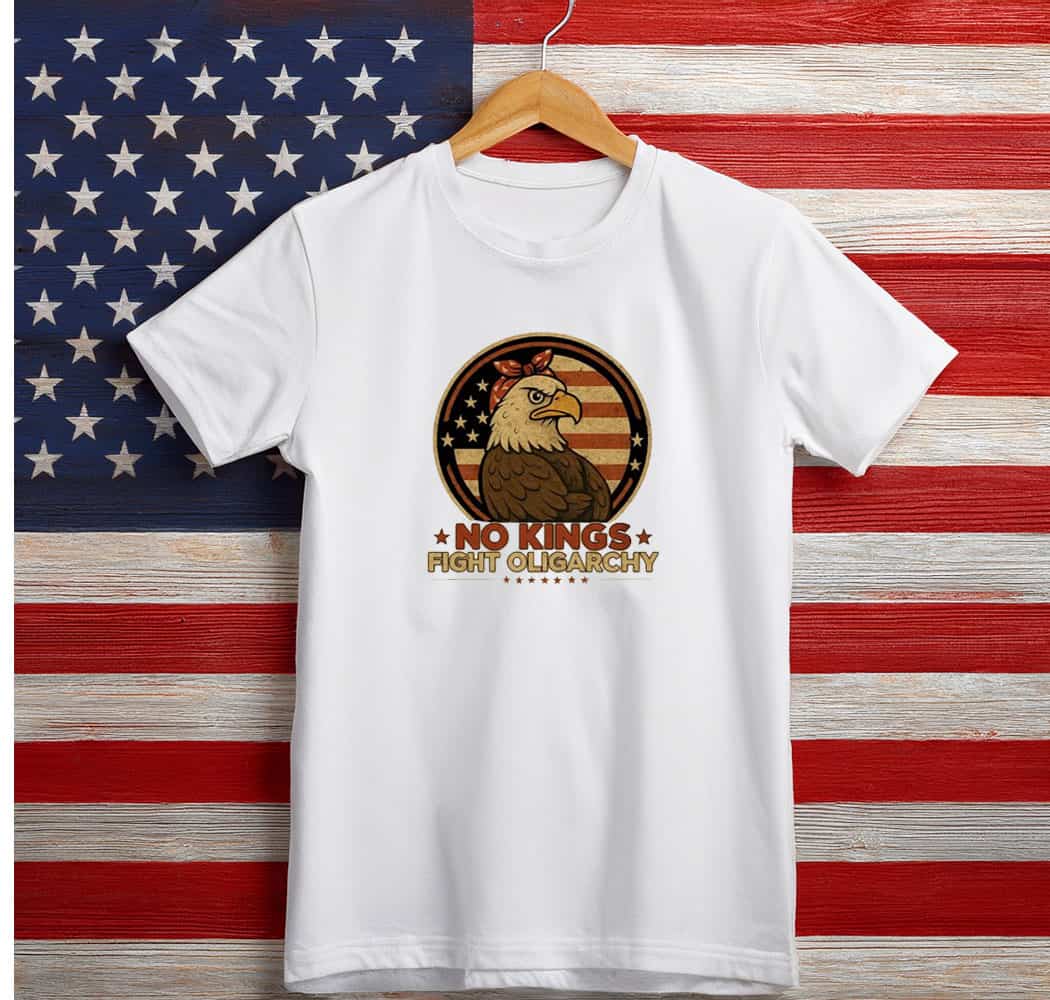 No Kings Fight Oligarchy America Flag Women shirt