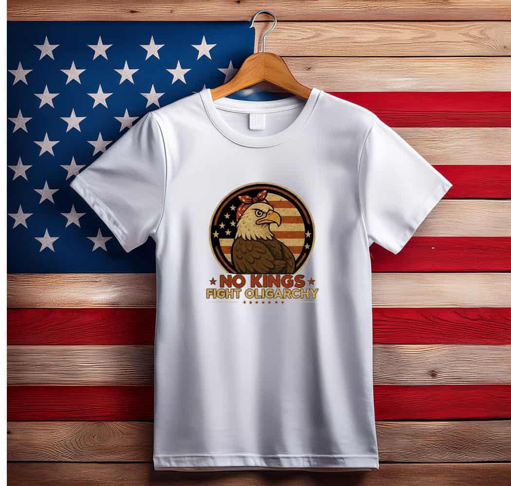 No Kings Fight Oligarchy America Flag Women shirt