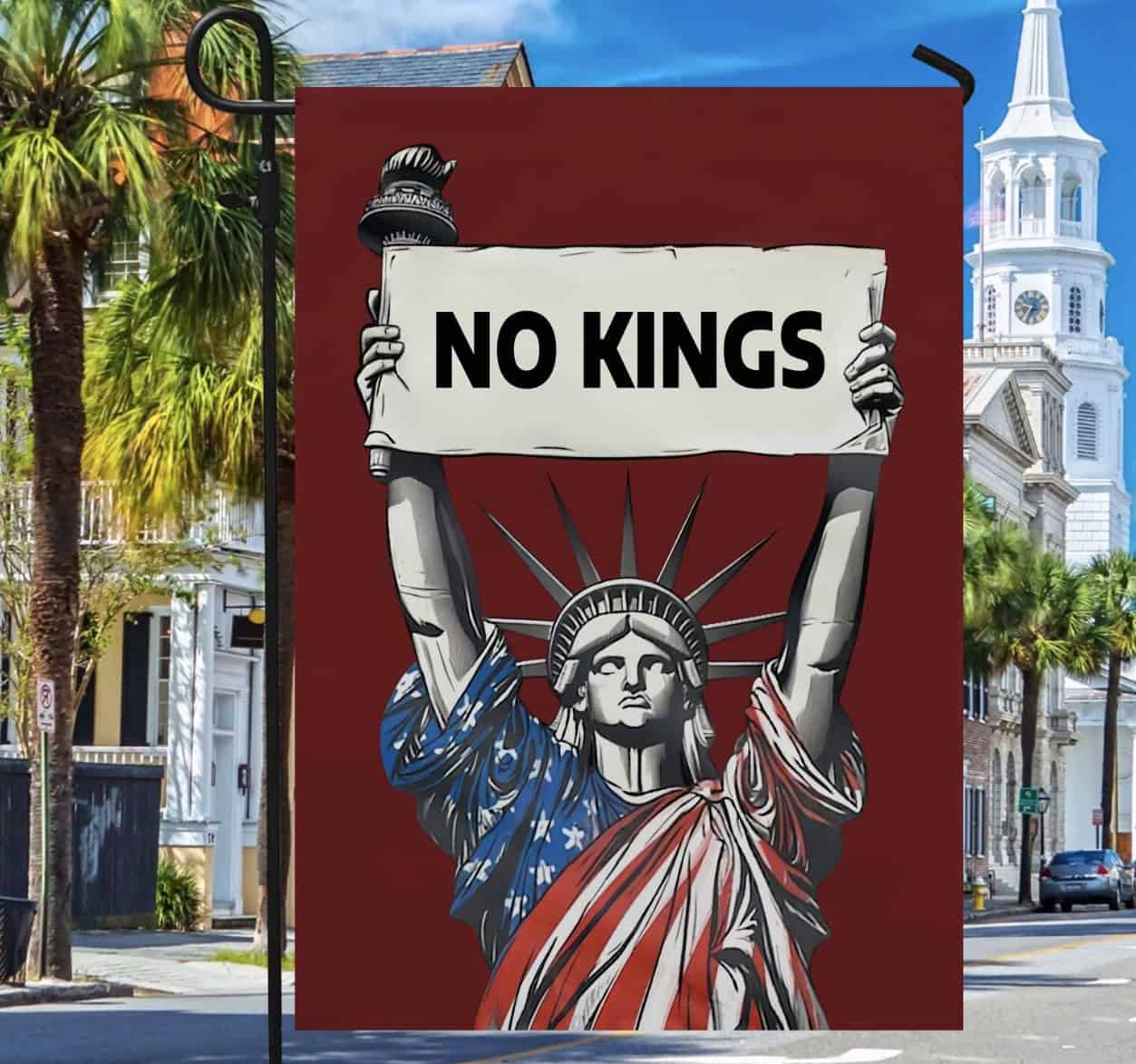 No Kings Garden Flag, Anti Trump Garden Flag