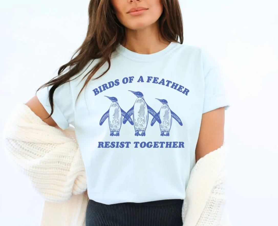 Penguins Against Tariffs Comfort Colors Tee shirt