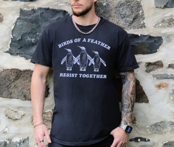 Penguins Against Tariffs Comfort Colors Tee shirt
