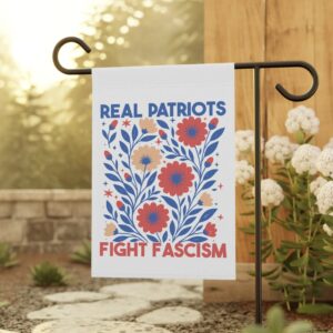 Real Patriots Fight Fascism Flag, Anti Fascist Political Protest Flag