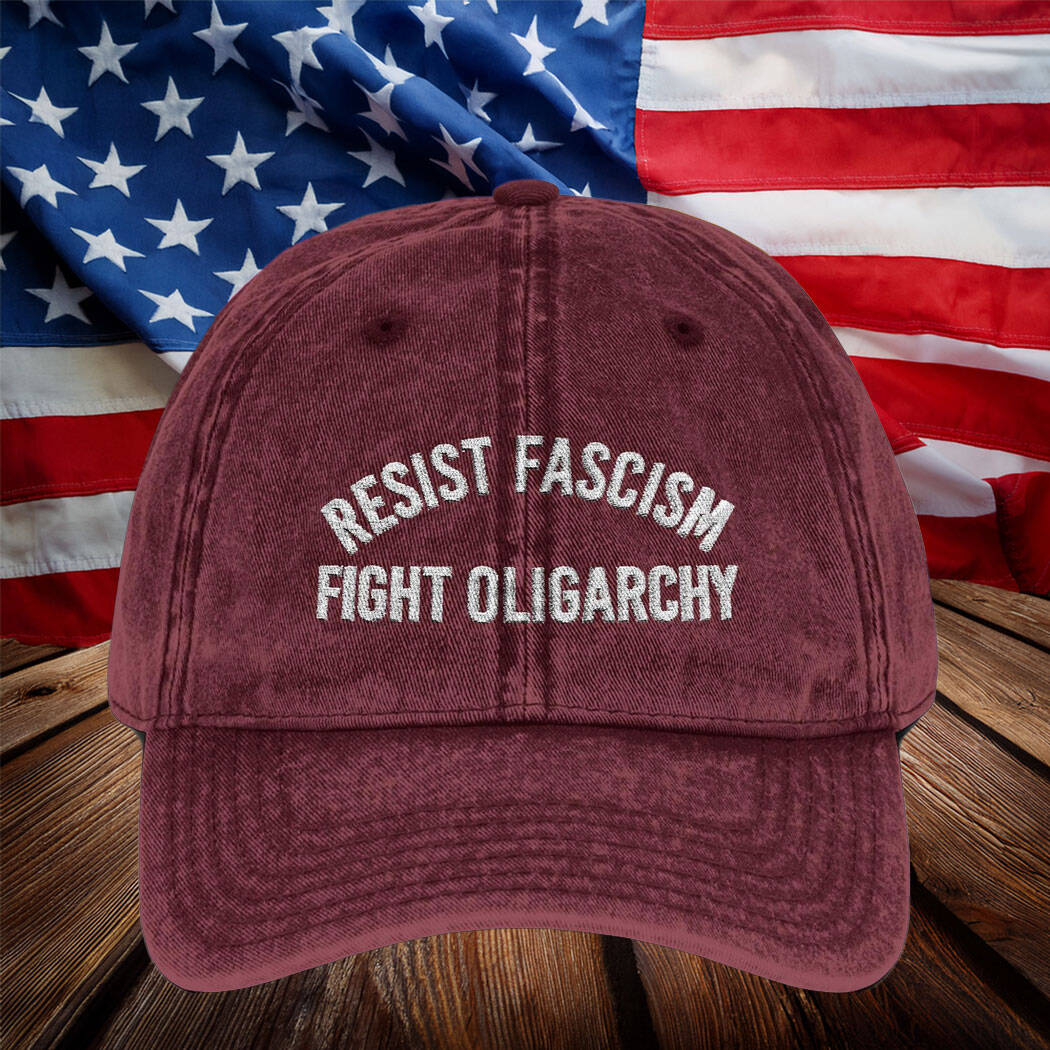 Resist Fascism Fight Oligarchy Anti Trump Cap