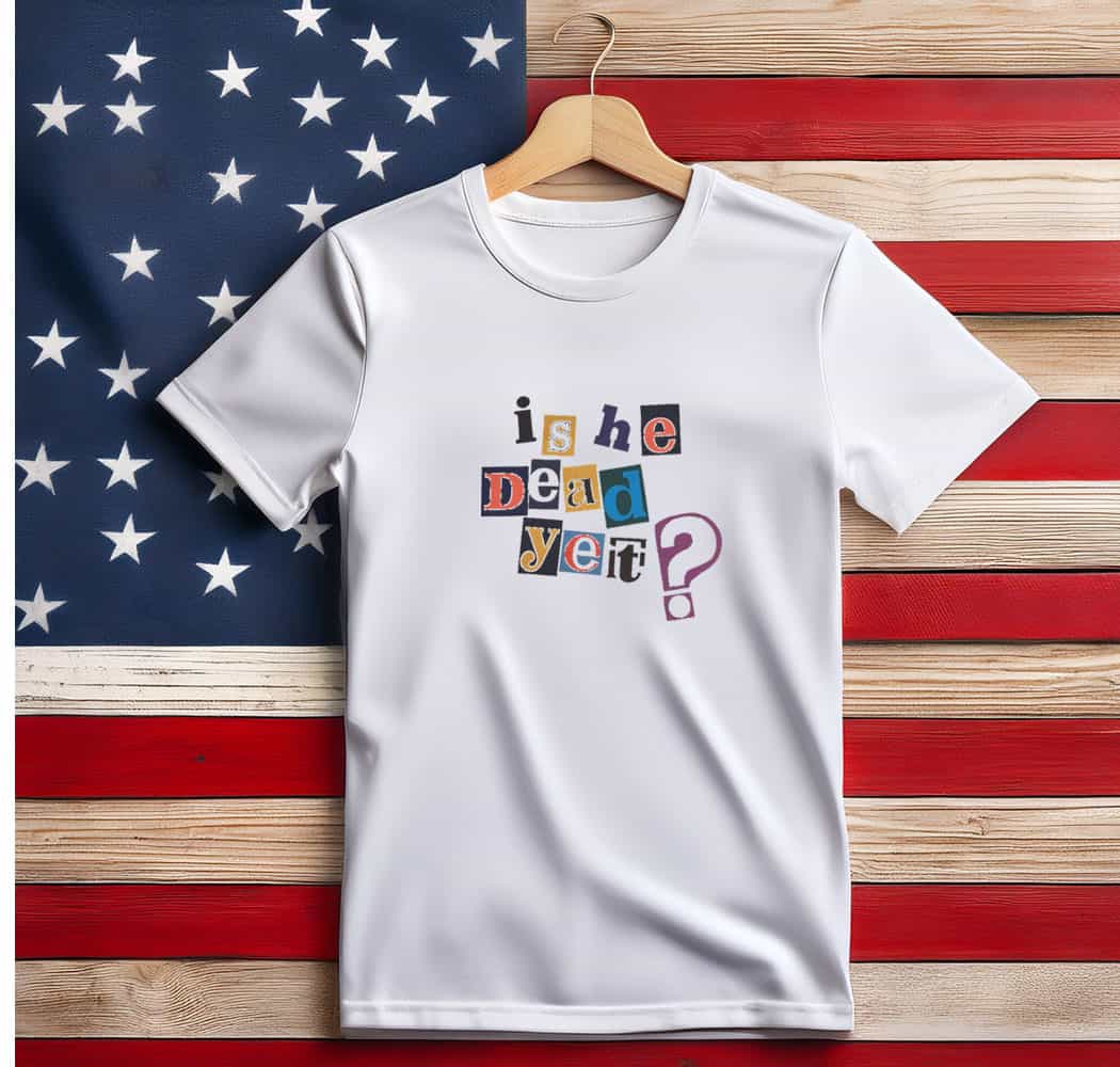 Retro Is He Dead Yet Baby Tee shirt
