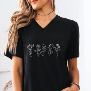Subtle Fuck Trump Flowers V-Neck Shirt