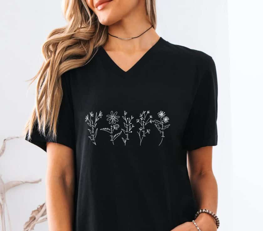 Subtle Fuck Trump Flowers V-Neck Shirt