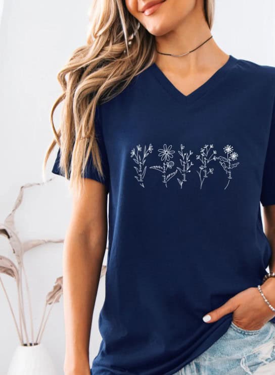 Subtle Fuck Trump Flowers V-Neck Shirt