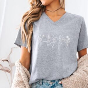Subtle Fuck Trump Flowers V-Neck Shirt