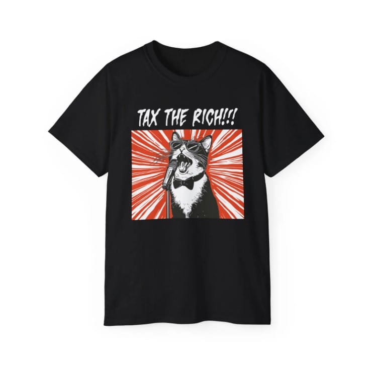 Tax the Rich Unisex Cotton Tee Cat T-shirt