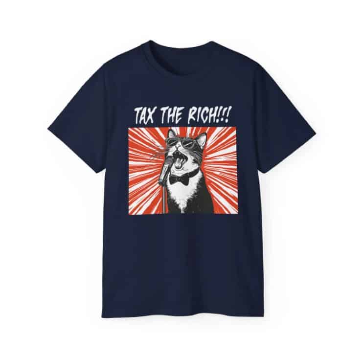 Tax the Rich Unisex Cotton Tee Cat T-shirt