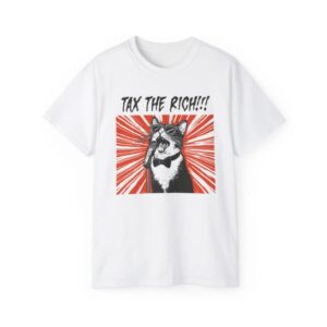 Tax the Rich Unisex Cotton Tee Cat T-shirt