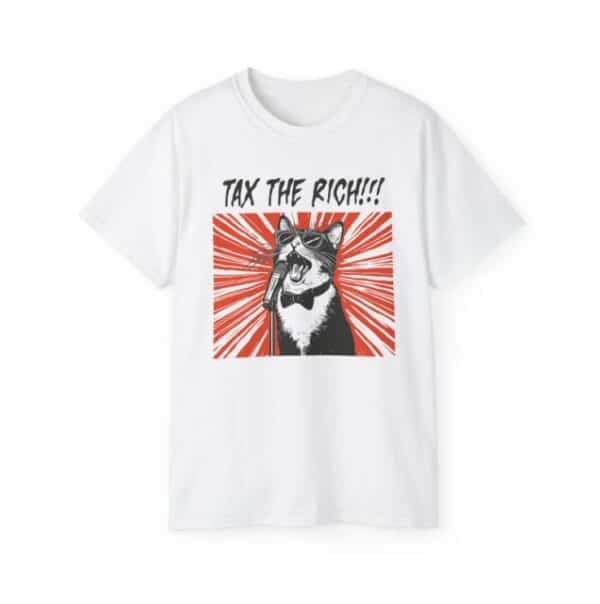 Tax the Rich Unisex Cotton Tee Cat T-shirt
