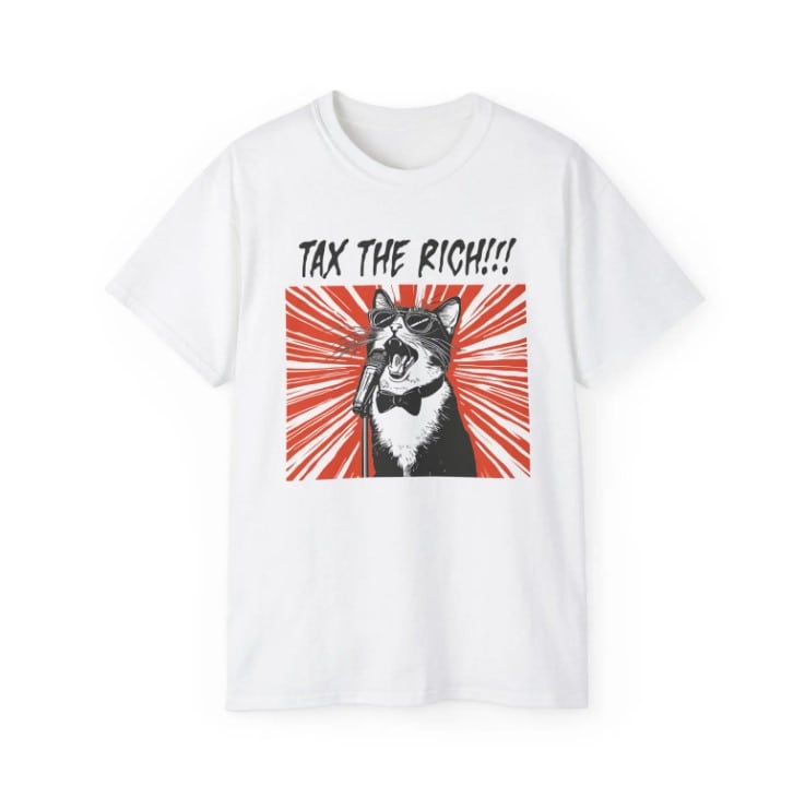 Tax the Rich Unisex Cotton Tee Cat T-shirt