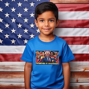 Democracy Defenders T-Shirt, Superheroes AOC, Bernie Sanders