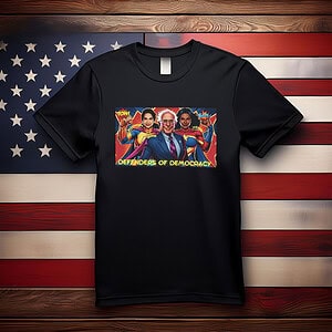 Democracy Defenders T-Shirt, Superheroes AOC, Bernie Sanders