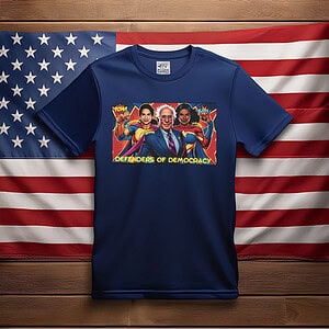 Democracy Defenders T-Shirt, Superheroes AOC, Bernie Sanders