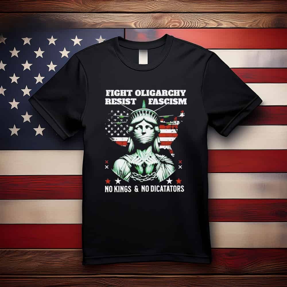 Fight oligarchy resist fascism no kings no dictators T-Shirt