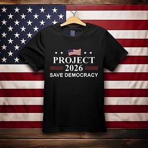 Project 2026 Save Democracy Defend Protest Fight Oligarchy T-Shirt