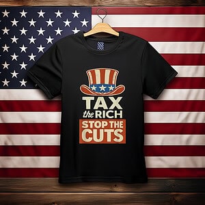 Tax The Rich Stop The Cuts Fight Oligarchy Resist Protest T-Shirt