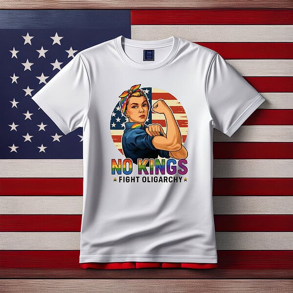Vintage No Kings Fight Oligarchy American Flag Shirt