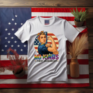 Vintage No Kings Fight Oligarchy American Flag Shirt