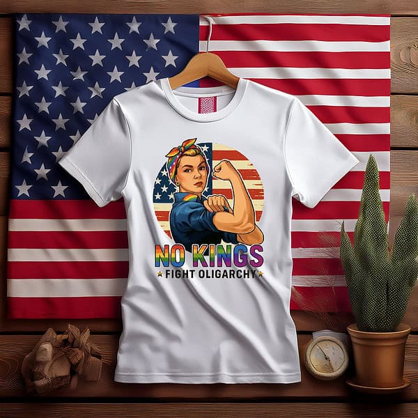 Vintage No Kings Fight Oligarchy American Flag Shirt