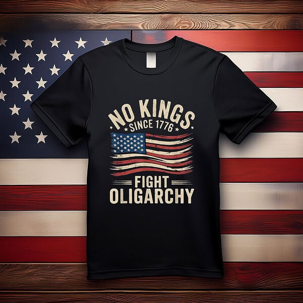 No Kings in America Since 1776 – Fight Oligarchy Patriotic Tee