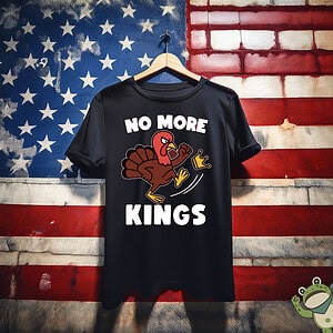 No More Kings – Funny Turkey Kicking Crown - No Trump Shirt
