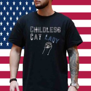 Childless Cat Lady Rhinestone Shirt, Childless Cat Lady For Kamala Shirt