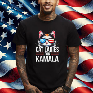 Cat Ladies for Kamala Funny Cat 2024 President Kamala-Harris shirt