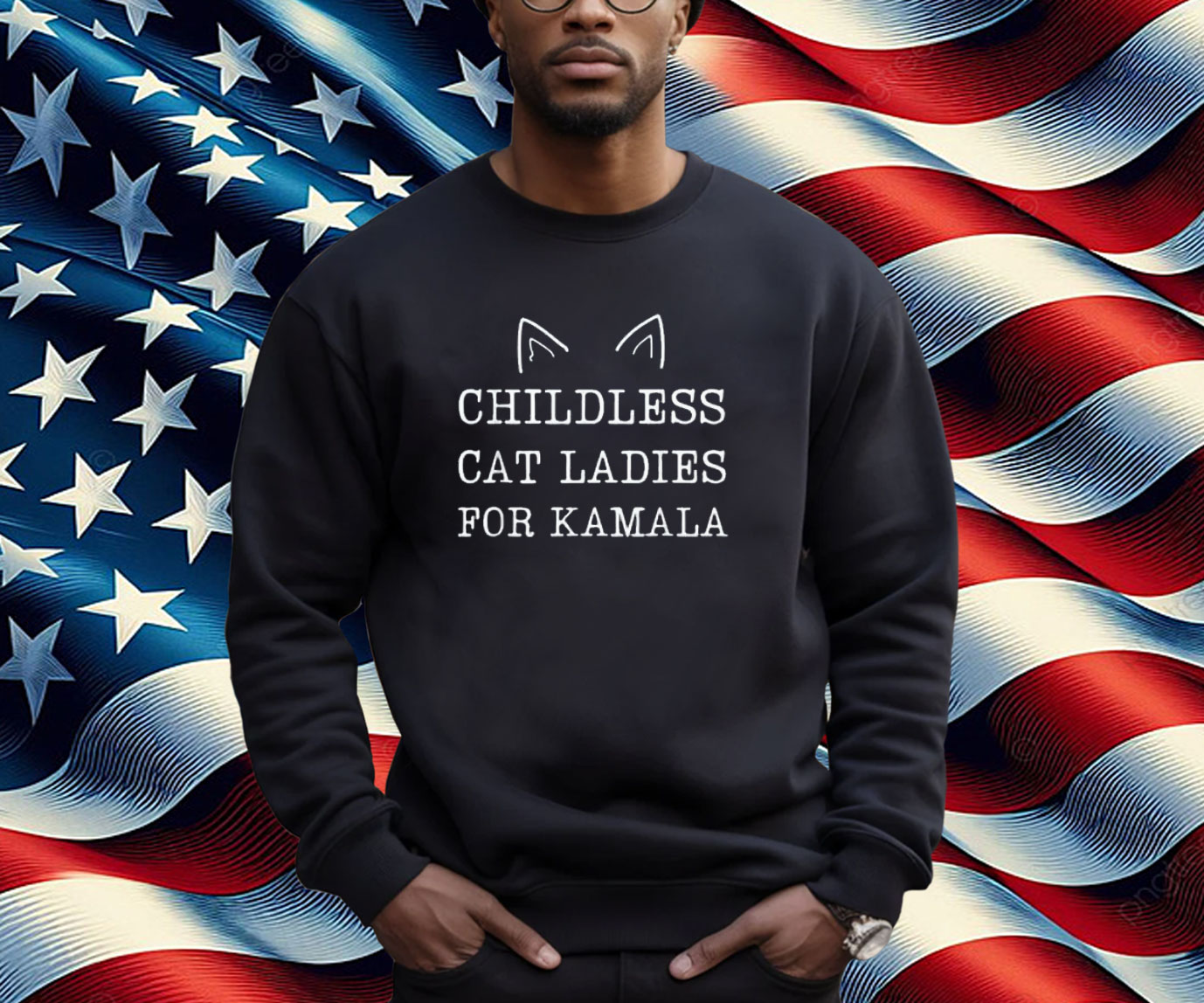 Funny Kamala 47 Childless Cat Ladies for Kamala Election Shirts