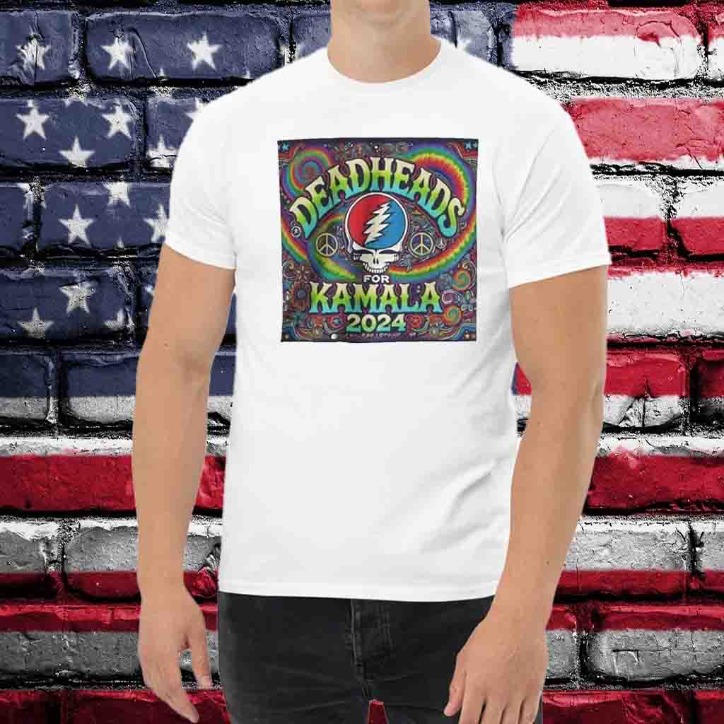 Deadheads For Kamala Harris For President 2024 Psychedelic Trippy Support Kamala Grateful Dead T-Shirt