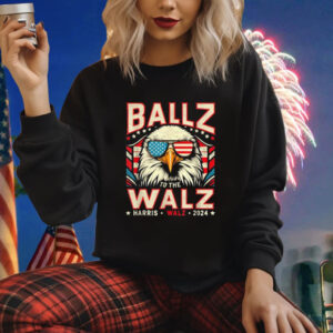 Eagle USA Flag Ballz To The Walz Harris Walz 2024 Graphic Shirt