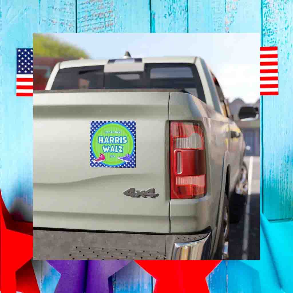 Harris Walz Pink and Blue Chucks Car Magnet
