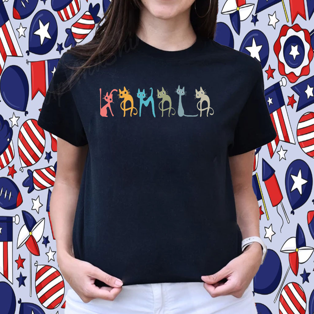 Kamala Harris Cat Lettering Shirt