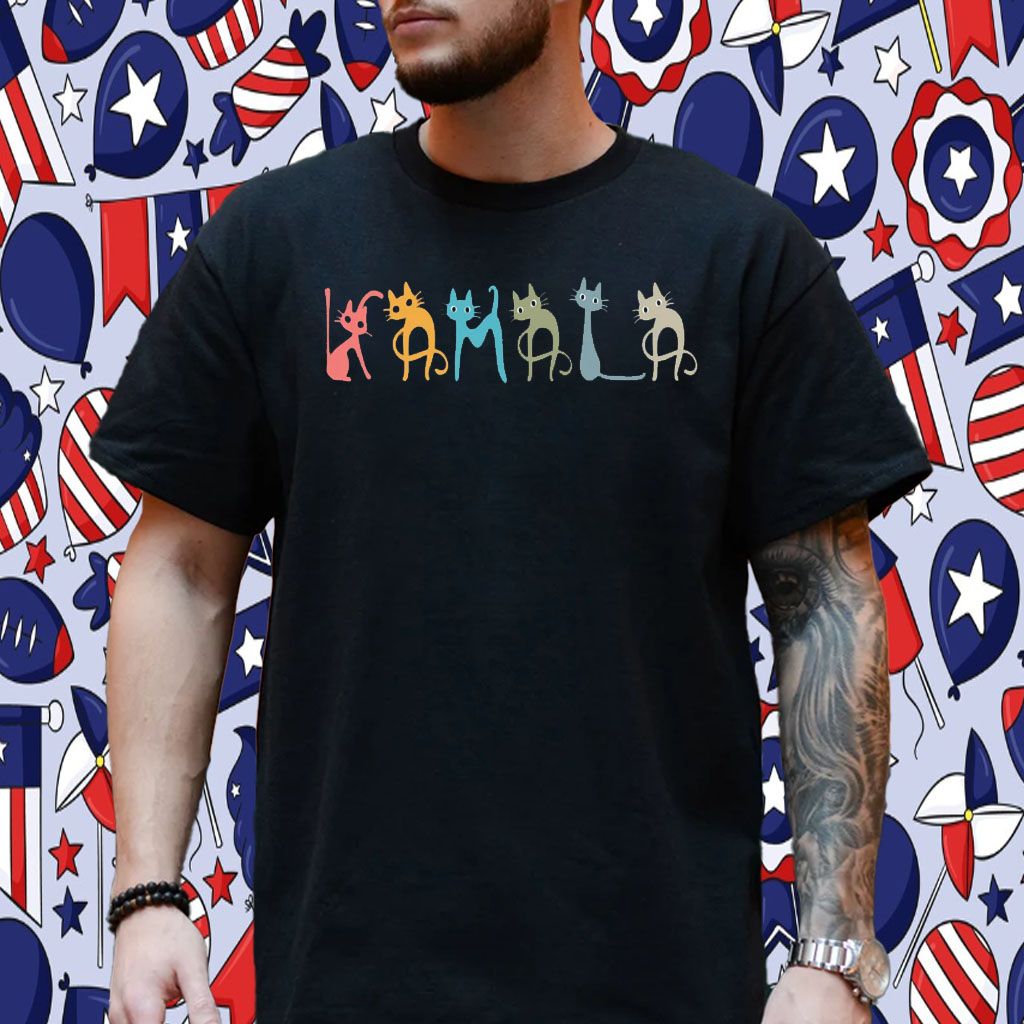 Kamala Harris Cat Lettering Shirt