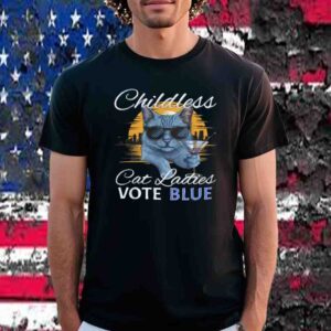 Kamala Harris Childless Cat Ladies Vote Blue Shirt