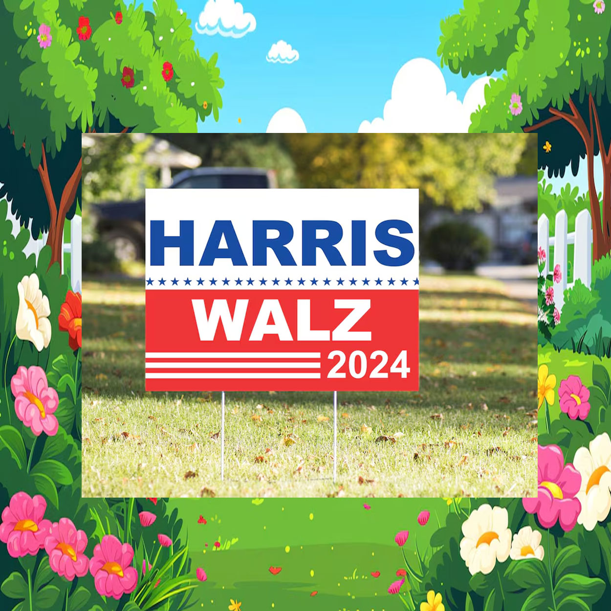 Vote Harris Walz 2024 Yard Sign