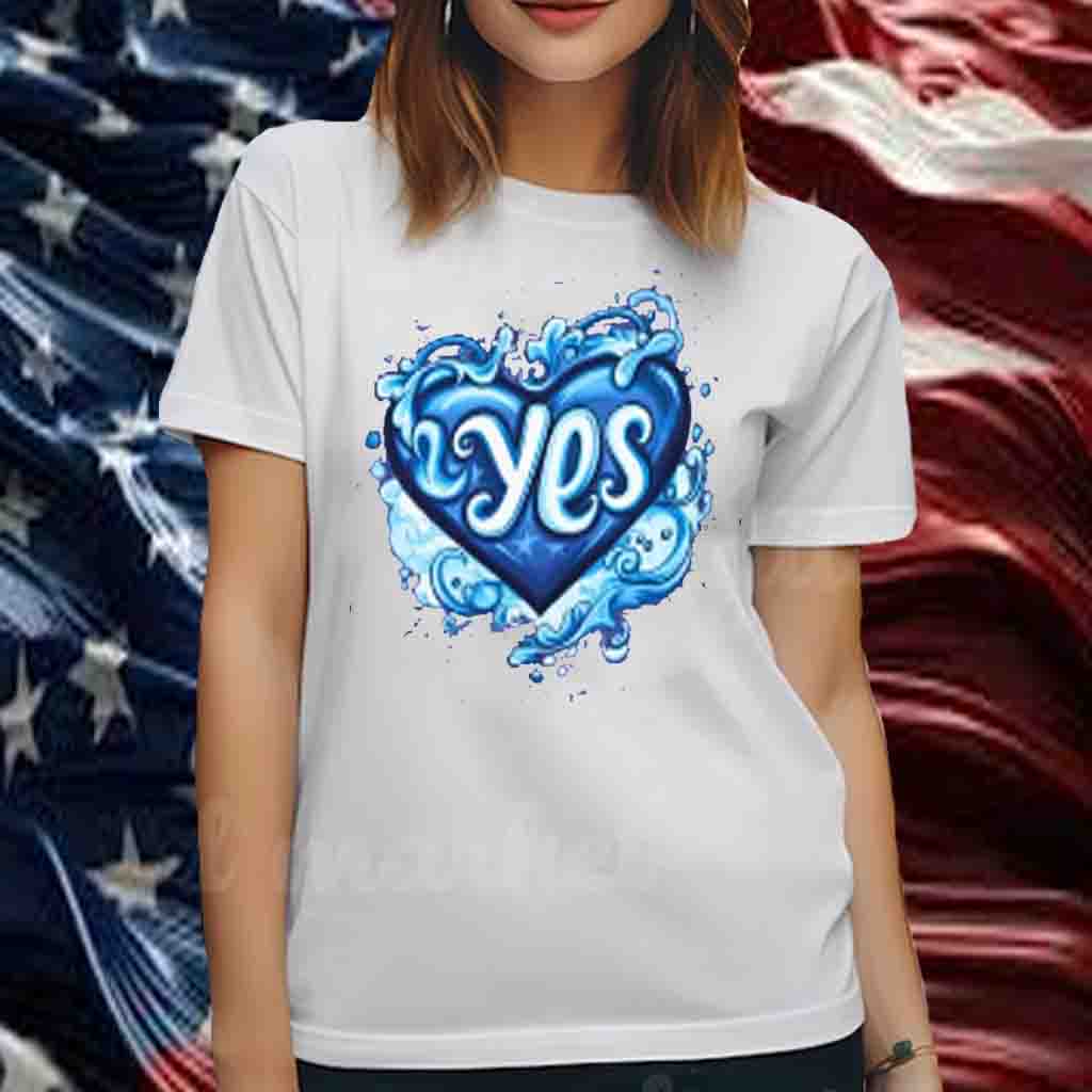 Yes Blue Heart T-Shirt