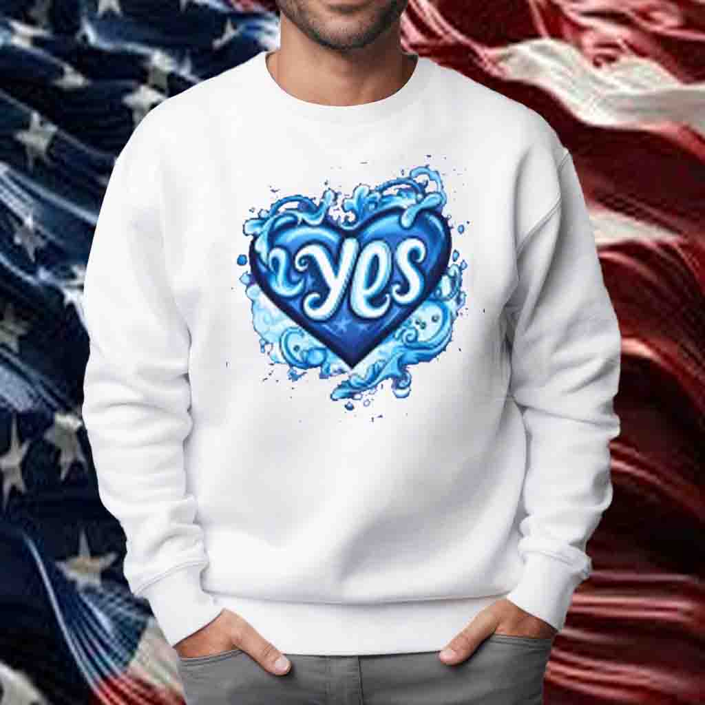 Yes Blue Heart T-Shirt