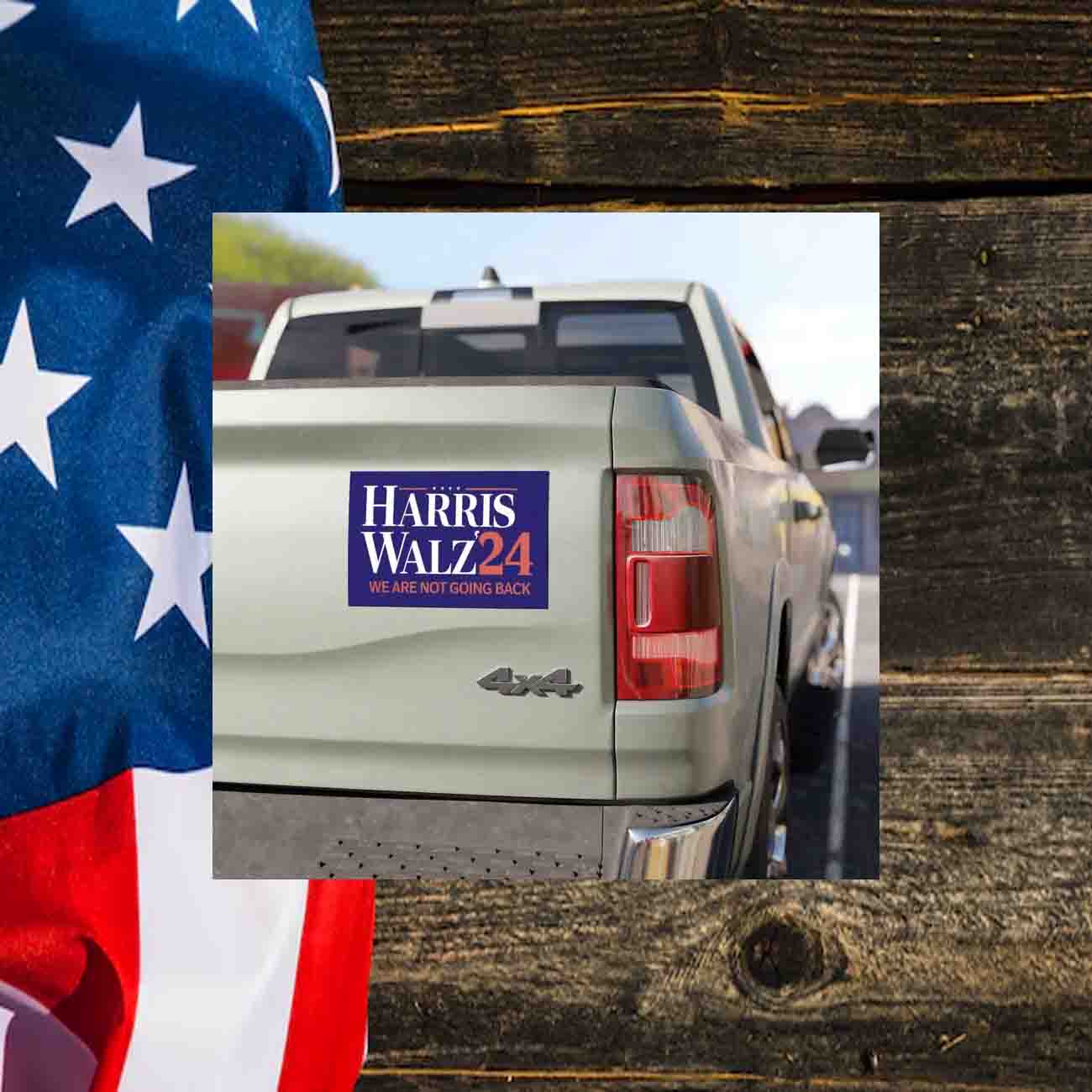Harris Walz 24' We Are Not Going Back Car Magnets