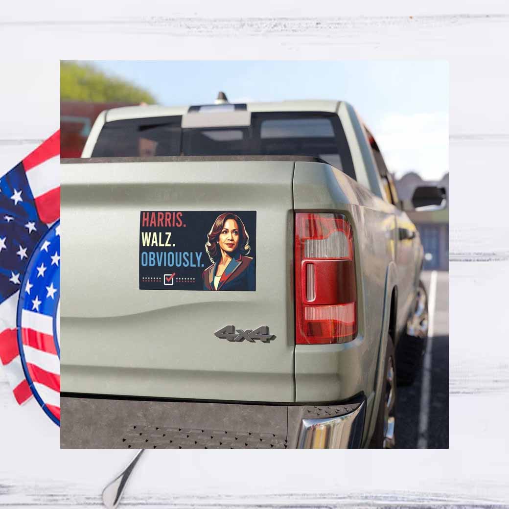 Harris Walz Obviously Bumper Car Magnets
