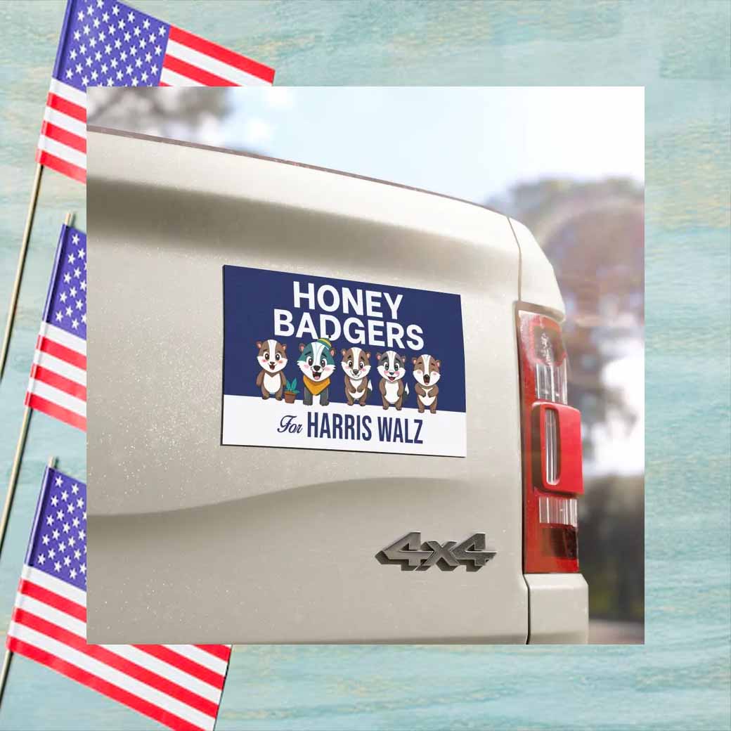 Honey Badgers For Harris Walz Car Magnet