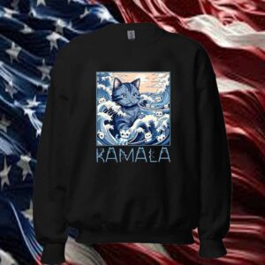 Kamala Blue Wave Cat Shirt