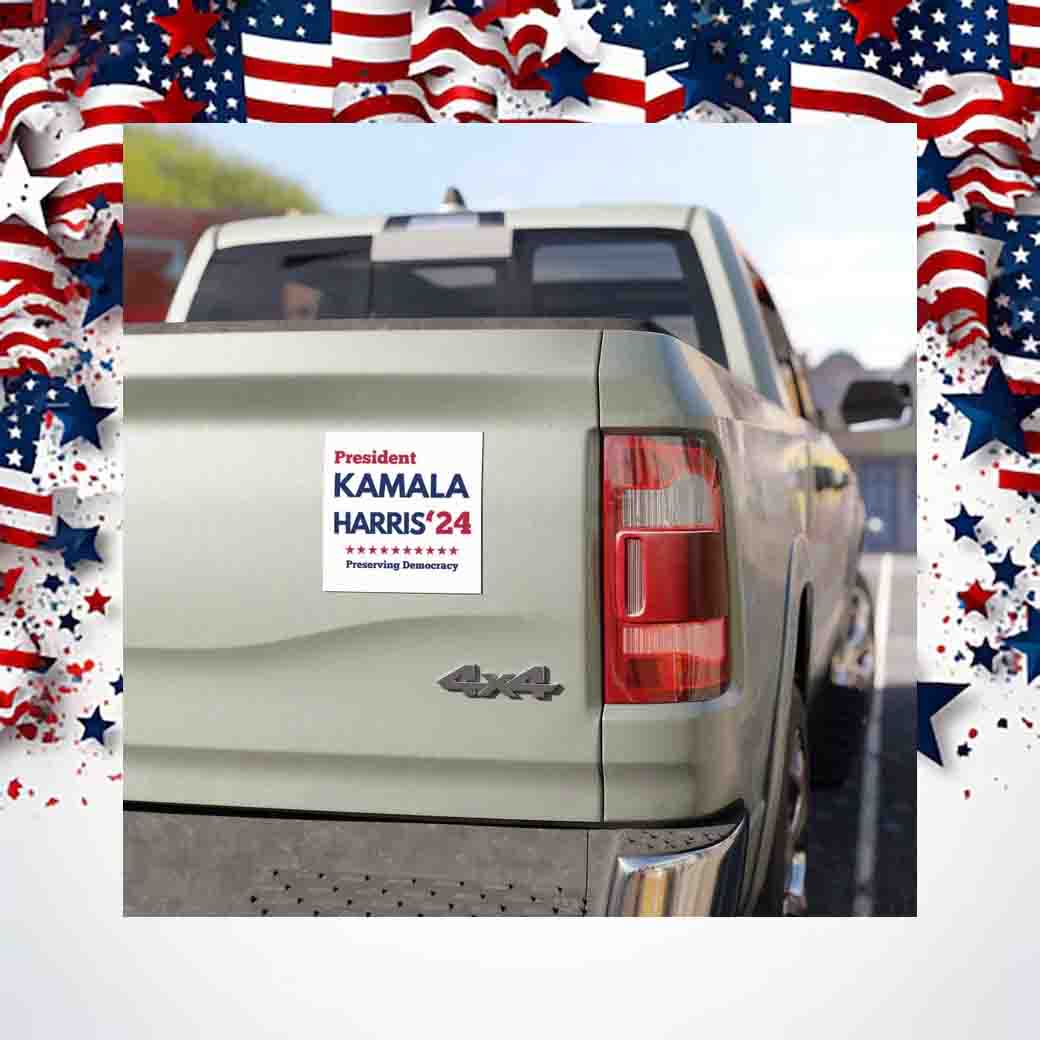 President Kamala Harris 2024 Preserving Democracy Car Magnet